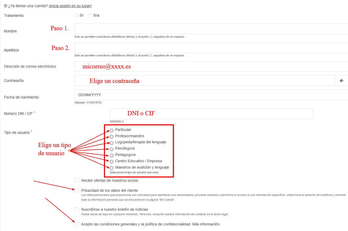 formulario de registro